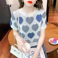 ราคา JaJa เสื้อไหมพรม แขนสั้น คอกลมไม่ลึก ปักมุก ผ้านิ่ม ใส่สบาย (8630377777)