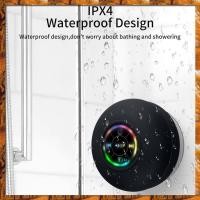 ราคา High QualityMini Bluetooth Speaker Waterproof for Shower Loudspeaker with LED Lights Suction Cup Mic Handsfree for Bathroom Pool Beach (25651739052)