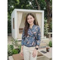 ราคา เจ้านางคอตตอนอินเดีย เสื้อพื้นเมืองหญิง ลายดอกไม้ โทนสีคราม ใส่สบาย (126456034047)