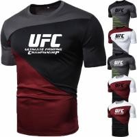 ราคา เสื้อยืดแขนสั้นแฟชั่นกีฬาผู้ชายเสื้อยืดพิมพ์ลาย UFC งานเย็บปะสำหรับฤดูร้อน (13370465875)