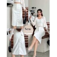 ราคา XANNSHOPS Punny Jeans กระโปรงยีนส์ ไม่ยืด (23182345099)