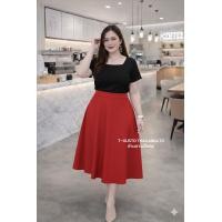 ราคา A29กระโปรงผ้าวูลเวฟสาวอวบพลัสไซส์ ผ้าเด้งๆทรงสวิงค์ (126361633016)