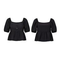 ราคา S 4XL เสื้อคอเหลี่ยม เสื้อผู้หญิง เสื้อแขนสั้น แขนตุ๊กตา สไตล์เกาหลี ดีไซน์มินิมอล แมทช์ง่ายได้ทุกสไตล์ (126407262779)
