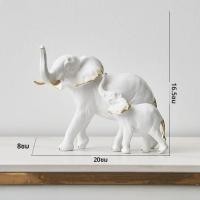 ราคา 1 คู่ Creative Modern Decor สัตว์เรซิ่นรูปปั้นช้างและตุ๊กตาประติมากรรมห้องนั่งเล่นตารางเครื่องประดับงานฝีมือ (24654021852)