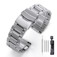 ราคา สร้อยข้อมือสีเงินสีดำสำหรับ Seiko หรูหราสายนาฬิกาข้อมือแท่งสแตนเลสสตีล18Mm 19Mm 20Mm 21Mm 22Mm 24Mm เข็มขัดนาฬิกาข้อมือสำหรับผู้ชายอุปกรณ์เสริม (24941394202)