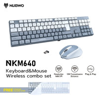 ราคา คีย์บอร์ด เมาส์ไร้สาย ฟรีซิลิโคนกันฝุ่น GAMING NUBWO NKM640 KEYBOARD MOUSE WIRELESS 2 4G แป้นไทย อังกฤษ (24169573645)