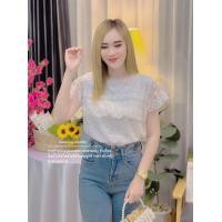 ราคา เสื้อลูกไม้ใส่ทำบุญ เสื้อขาว ผ้านิ่ม ใส่สวยมาก ผู้หญิง (22285595682)