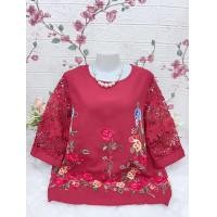 ราคา สื้อลูกไม้ผ้าลินิน ผสม เสื้อลูกไม้ใส่ทำบุญ เสื้อลูกไม้ไซส์ใหญ่ รอบอก38 42 44 46 48 52นิ้วฟรีไซส์ มี3ไซส์หน้าผ้า42 46 52นิ้วใส่สบาย ปักลายดอกสวย (21901367072)