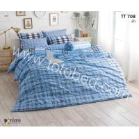 ราคา TOTO GOOD ผ้าปูที่นอนโตโต้ ลายธรรมดา ขนาด 3 5 5 6 ฟุต รหัสสินค้า TT708BL ลายตาราง สีฟ้า สก๊อต เฉพาะชุดผ้าปูไม่รวมผ้านวม สำหรับที่นอนสูง 10 นิ้ว (18687091842)