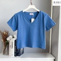 ราคา Ivy Crop Top เสื้อครอปสาวอวบ สไตล์มินิมอล ผ้ายูนิโคล อก34 46 นิ้ว เสื้อยืดคอวี 576 (23795864379)