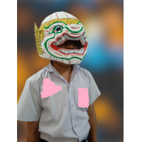 ราคา หัวโขนกระดาษ หนุมาน หัวโขนหนุมาน สวมใส่คลอบหัวได้ ทำจากกระดาษ ใส่เล่นในการแสดงได้ (1931614067)