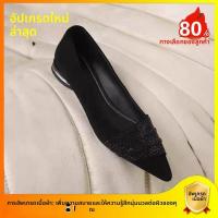 ราคา รองเท้าส้นเตี้ยหนังแท้สไตล์ฝรั่งเศส ทรงหัวแหลม ประดับเพชร รองเท้าส้นเตี้ยสำหรับผู้หญิง รองเท้าแฟชั่นฤดูร้อน รองเท้าส้นเตี้ย (25250767143)