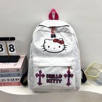 ราคา กระเป๋าเป้สะพายหลัง Hello Kitty น่ารักสำหรับเด็กผู้หญิง น้ำหนักเบากันน้ำระบายอากาศได้กระเป๋านักเรียนพิมพ์ลายอะนิเมะและลายกากบาท (126741242779)