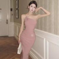 ราคา ชุดเดรสยาวคอวีแขนกุดทรงเข้ารูปสไตล์ฝรั่งเศสสำหรับผู้หญิงในช่วงฤดูร้อน ชุดเดรสยาวทรงเอเอวสูง ชุดเดรสยาวคอวีแขนกุด (24455034721)