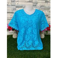 ราคา เสื้อผ้าผู้หญิง พลัสไซส์ เสื้อลูกไม้แฟชั่น เสื้อลูกไม้สาวอวบ รุ่น46709 52709 (24694815193)