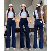 ราคา กางเกงยีนส์ขาม้า สีกรมเข้ม เอวกลาง ผ้ายืดหนา ใส่แล้วขาดูยาว สูง พรางหุ่นดูผอม แมทช์กับเสื้อได้ทุกสี (25763297823)