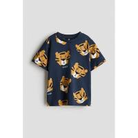 ราคา H M เสื้อยืดเด็กชายลายทางคอปกผ้าฝ้าย (126398970952)
