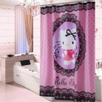 ราคา ม่านห้องน้ำ 180x180cm ลายการ์ตูน ผ้าม่านคิตตี้ โดเรม่อน Shower Curtain (9844146659)