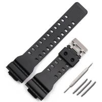 ราคา Resin Strap For Casio G SHOCK GA 400 GA 100GB GA 700 Matte Black Color Strap Steel Buckle PU Strap for Casio Sports Smart Watch (23259476511)