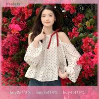 ราคา เสื้อแขนยาวเปิดไหล่ลายจุดสไตล์ฝรั่งเศสสำหรับผู้หญิงเสื้อเปิดไหล่ลายจุดเล็กๆ2025ฤดูใบไม้ร่วง (24859409935)