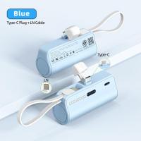 ราคา GOOJODOQ 5000mAh Mini Power Bank การชั่งน้ําหนักประมาณ 100 กรัมสายเคเบิล LN ในตัวและปลั๊ก Type C ไร้สายเคเบิล (24705481529)