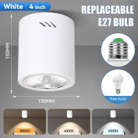 ราคา LED โคมดาวไลท์ติดลอย โคมไฟดาวน์ไลท์ ติดลอย โคมไฟเพดานแบบกลม แบบเหลี่ยม หลอดไฟแบบถอดเปลี่ยนได้ ขั้ว E27 Downlight 3 5นิ้ว 4นิ้ว ไฟสปอร์ตไลท์ที่ติดตั้งบนพื้นผิว (23815574712)