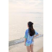 ราคา เสื้อเชิ้ตฮาวายมัดย้อมสีพาสเทล มีไซส์พ่อแม่ลูก (19999459140)