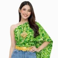 ราคา เสื้อสไบลายดอกผ้าคอตต้อนผู้ใหญ่คู่กับยีนส์ เสื้อสไบลายดอกผู้ใหญ่ สไบแฟชั่นสงกรานต์ (126614520997)