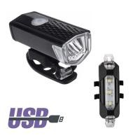 ราคา ไฟหน้าจักรยาน RAYPAL 300Lumens ไฟท้ายจักรยาน DC918 USB (25036172409)