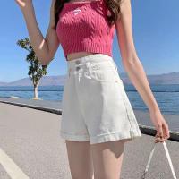 ราคา กางเกงยีนส์สีขาว HOT กางเกงยีนส์ขาสั้น ทรงสวย ดีไซน์สวย ผ้ายีนส์ กางเกง กางเกงยีนส์เอวสูง กางเกงผู้หญิง แฟชั่น เสื้อผ้า (24443818513)