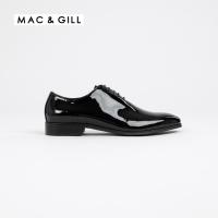 ราคา รองเท้าหนังแท้ผู้ชาย สั้น1 5 นิว แบบทางการสีดำ หนังแก้ว Mac and Gill Oxford patent leather shoes black color (24061777726)