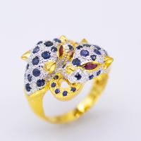 ราคา แหวนเสือคู่ประดับพลอยไพลินบางกะจะจันทบุรี BLUE SAPPHIRE ตัวเรือนเงินแท้ 92 5 ชุบทอง ไซส์นิ้ว 55 หรือ เบอร์ 7 US (26298968837)