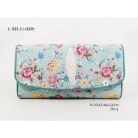 ราคา sale SS กระเป๋าถือสามพับใหญ่ฝาโค้ง หนังปลากระเบนแท้ พิมพ์ลาย หนังวัวสีฟ้า (15929877746)