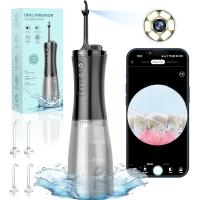 ราคา Water Flosser with Camera for Teeth VITCOCO Visual Water Dental Flosser with 3 Nozzle Rechargeable Water Flosser with 12 Gear and IPX7 Waterproof for Android and iOS Black (24776099064)