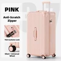 ราคา กระเป๋าเดินทางสีชมพูอ่อน สีฟ้า กระเป๋าเดินทางผู้หญิง กระเป๋าเดินทางทรงถัง 20 24 28 นิ้ว ความจุขนาดใหญ่ กันกระแทก กระเป๋าเดินทางแบบดัฟเฟิล (25370261446)