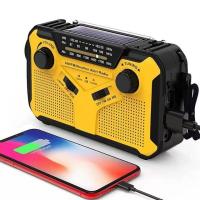 ราคา EX SHOP วิทยุพลังงานแสงอาทิตย์ AM FM แบบพกพา Crank วิทยุไดนาโมวิทยุฉุกเฉิน 4000 mAh ไฟฉาย LED SOS ALARM สําหรับ Camp (24583617511)