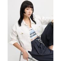 ราคา เสื้อแจ็คเก็ตยีนส์แขนยาว สีขาว (126630764868)