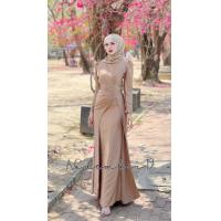 ราคา เดรสใส่ออกงาน ชุดอิสลาม เดรสมุสลิม รุ่นจินนี่เนื้อผ้าซาร่า เดรสใส่รายอ เดรสยาว ชุดนิกะห์ เดรสธีมเพือนเจ้าสาว (24912498535)