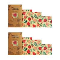 ราคา 2Set Reusable Beeswax Cloth Wrap Food Fresh Bag Lid Jungle Party Bees Wax Wrap for Sandwich Cheese (12883623752)