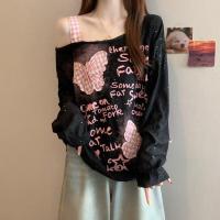 ราคา เสื้อยืดแขนยาวแบบเก่าๆ แต่งโบว์ ดีไซน์เรียบหรู ช่วยให้ดูผอม (126423472617)