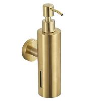 ราคา Original Wall Mounted Soap Dispenser 304 Stainless Steel Brushed Gold Manual Soap Dispenser Hotel Bathroom Liquid Soaps Dispensers high quality (25423157414)