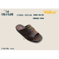ราคา Walker M1338 รองเท้าแตะหนังผู้ชาย รองเท้าหนังแท้ (23127256470)