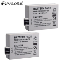 ราคา แบตเตอรี่ CITYORK LPE5 LP E5 LP E5 1800mAh เครื่องชาร์จ LCD USB คู่สำหรับกล้อง Canon 450D 500D 1000D KISS X2 X3 F Rebel XS XSi T1i (22587581521)