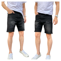 ราคา TPPJEANS Size28 52 Shorts Mens กางเกงยีนส์ขาสั้นผู้ชาย สีดำฟอก แต่งขาด ทรงความยาวเหนือเข่า ยีนส์ยืด สวมใส่สบาย มีไซส์ใหญ่ เป้าซิป รับชำระปลายทาง (24276334353)
