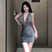 ราคา ชุดมินิเดรสกลิตเตอร์ เดรสสั้น กลิตเตอร์วิบวับ งานแหวกอกลึก ชุดเดรสรัดรูป F 090 (20391981488)