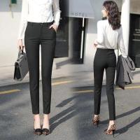 ราคา กางเกงสแล็คผู้หญิง กางเกงโรเชฟผ้ายืดสีดำ ทรงเดฟเข้ารูปสวย ไซส์S 4XL (16868479753)