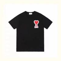 ราคา original Ami Paris New style Men And Women With Cotton Short Sleeve Love T shirt Summer New Loose Crew Neck Tide Embroidered Jacket Ins Half Sleeve (24432324074)