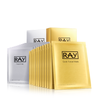 ราคา RAY Gold Premium Facial Mask แผ่นมาส์กทองคำ ผิวสวยกระจ่างใส สำหรับทุกประเภทผิว (24764657608)