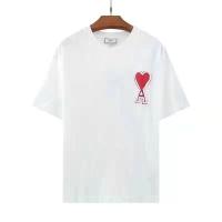 ราคา original Ami Paris New style Men And Women With Cotton Short Sleeve Love T shirt Summer New Loose Crew Neck Tide Embroidered Jacket Ins Half Sleeve (24432324073)