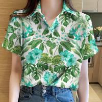 ราคา เสื้อลายดอก สงกรานต์ 2026 เสื้อฮาวาย ลายใบไม้สีเขียว เสื้อแขนสั้นคอปก แฟชั่นไปทะเล สไตล์มินิมอล ใส่สบาย ลายดอกไม้สดใส เสื้อทีม เสื้อคู่ (126634745268)